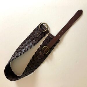 Leather Wide Braided Belt
